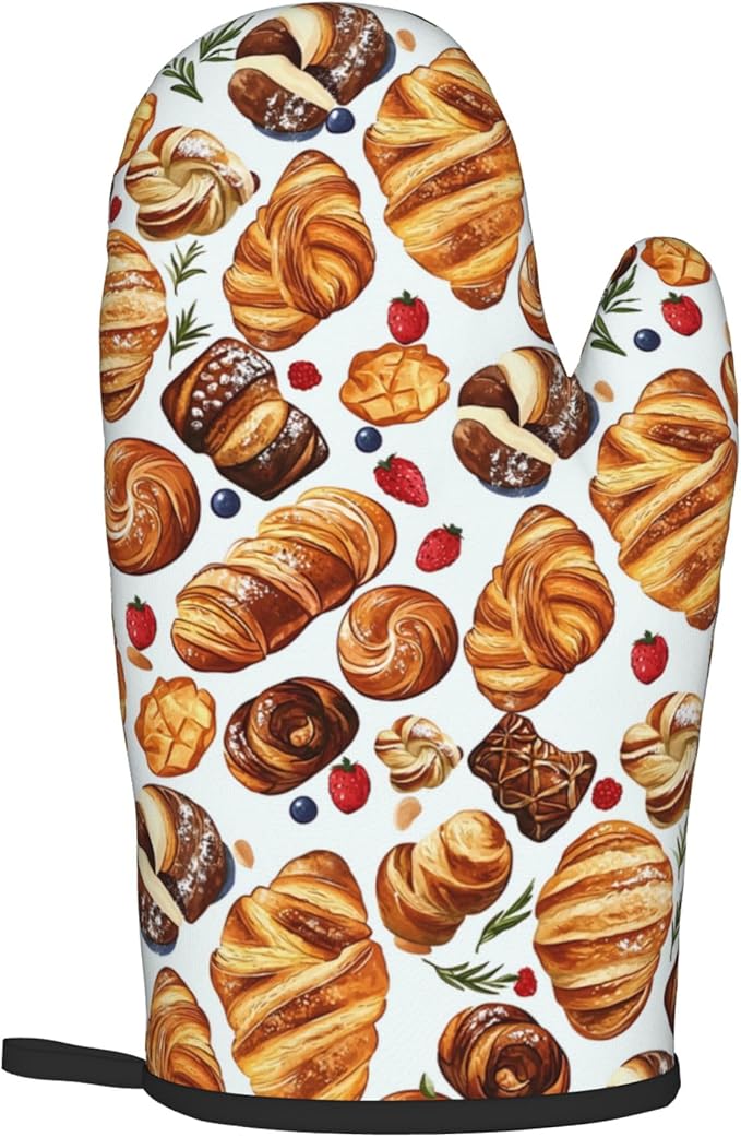 Oven Mitt and Pot Holders Sets - Food Oven Gloves Hot Pads Set of 2 Bread Kitchen Mitts for Cooking BBQ Baking Grilling - Image 8