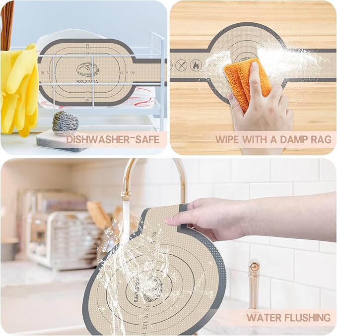Koolstuffs Silicone Bread Sling for Dutch Oven, 2 PCS Non-Stick & Easy Clean Reusable Silicone Bread Baking Mat with Long Handles, Easy to Transfer Sourdough Bread, Gray - Image 3