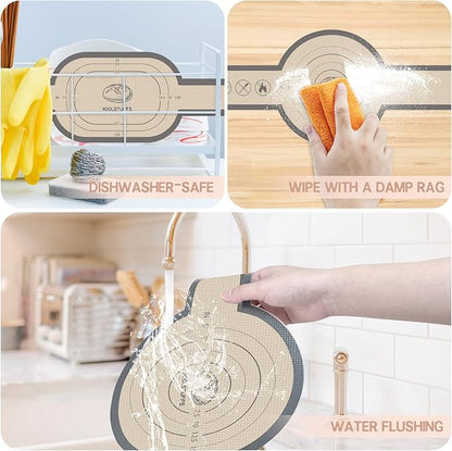 Koolstuffs Silicone Bread Sling for Dutch Oven, 2 PCS Non-Stick & Easy Clean Reusable Silicone Bread Baking Mat with Long Handles, Easy to Transfer Sourdough Bread, Gray - Image 3