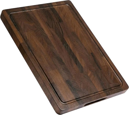 THETCHRY Walnut Cutting Boards For Kitchen, End Grain Wooden Cutting Board with Handle, Chopping Board Double Sided Charcuterie Boards For Meal Prep & Serving with Gift Box（Black Walnut）17”X13” X1” by Thetchry
