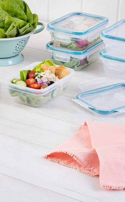 Snapware Plastic Total Solution 5-Pack (3-Cup) Food Storage Containers Set, Leakproof & Airtight Plastic Locking Lids Rectangular Tupperware, Non-Toxic BPA-Free Lids, Microwave Dishwasher Freezer Safe - Image 4