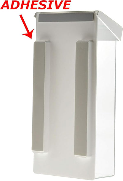 Marketing Holders Outdoor Brochure Holder Box Clear with White Lid Holds 4" x 9" Trifolds Real Estate Sheets Pamphlets Menus for Sign Store Front Display Take One Caddy