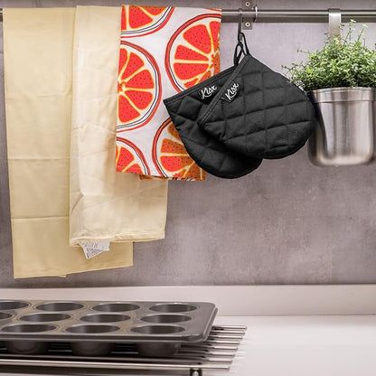 Oven Mitts Heat Resistant – (Black Color) Mini Oven Mitts, Silicone Gloves Heat Resistant, Kitchen Gloves for Cooking, Silicone Oven Mitts & Pot Holders Sets, Kitchen Pot Holders & Oven Mitts Sets