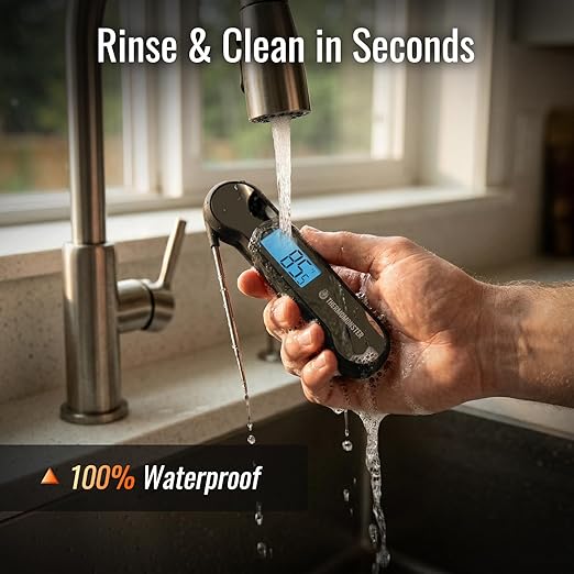 0.5 Sec Instant Read Meat Thermometer Digital with ±0.5℉ Precision, Food Thermometer for Cooking Kitchen Gadgets, Oven Grill Candy BBQ Essentials Accessories, Gifts for Him Dad Men Birthday, Black - Image 7