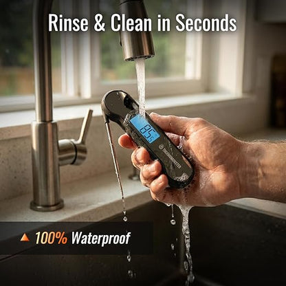 0.5 Sec Instant Read Meat Thermometer Digital with ±0.5℉ Precision, Food Thermometer for Cooking Kitchen Gadgets, Oven Grill Candy BBQ Essentials Accessories, Gifts for Him Dad Men Birthday, Black - Image 7