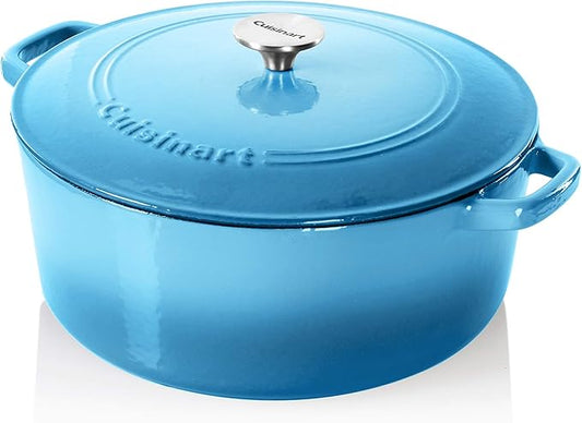 Cuisinart Chef's Classic Enameled Cast Iron Round Covered Casserole (Blue Gradient, 7- Quart) by Cuisinart