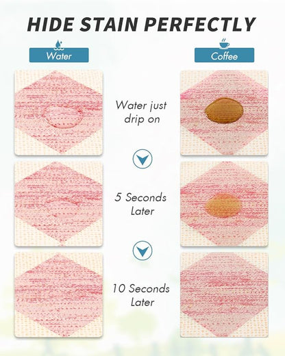 AMOAMI Coffee Mat Hide Stain Rubber Backed Absorbent Dish Drying Mat for Kitchen Counter - Fits Under Coffee Maker or Machine - PINK 16X24 - Image 2