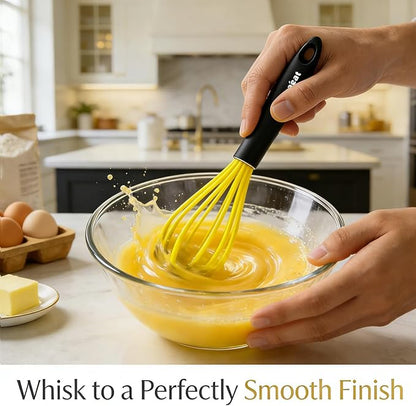 Anaeat Silicone Balloon Whisk, Perfect for Non-Stick Cookware, Milk and Egg Beater Blender, Heat Resistant Kitchen Whisks for Whisking, Cooking, Baking, Beating, Frothing & Stirring (Multicolor) - Image 2