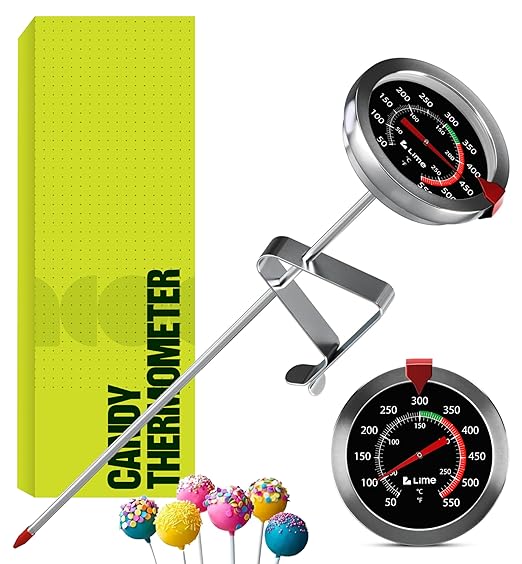 Craft911 Candy Thermometer with Pot Clip - Deep Fry Oil Thermometer for Frying and Candle Making (Black) by Craft911byLIME