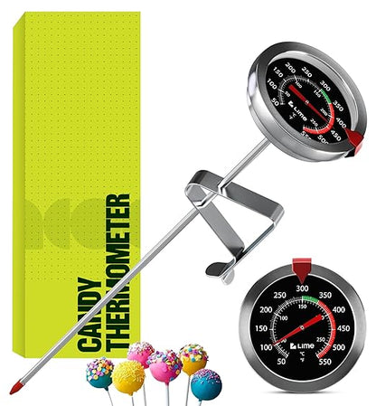 Craft911 Candy Thermometer with Pot Clip - Deep Fry Oil Thermometer for Frying and Candle Making (Black) by Craft911byLIME