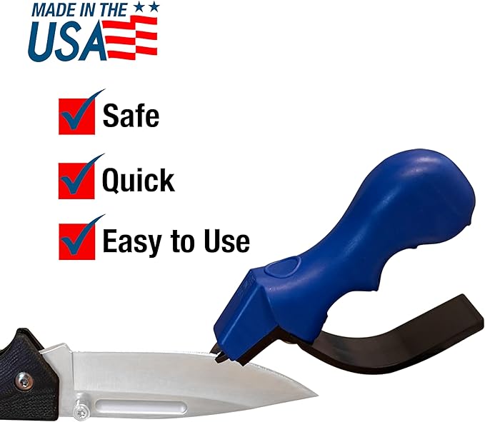 ACCUSHARP Knife Sharpener, Portable and Easy to Use, Hones and Sharpens Cleavers, Kitchen, and Serrated Knives, Sharpens Double Beveled Edge Knives - Image 4