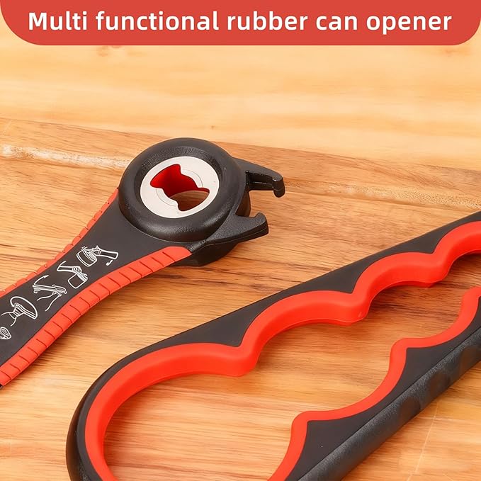 Bottle Opener for Arthritic Hand,Jar Opener for Old People, Children, Women, Those with Weak Hands,Multifunctional Kitchen Gadgets (B-red) - Image 2