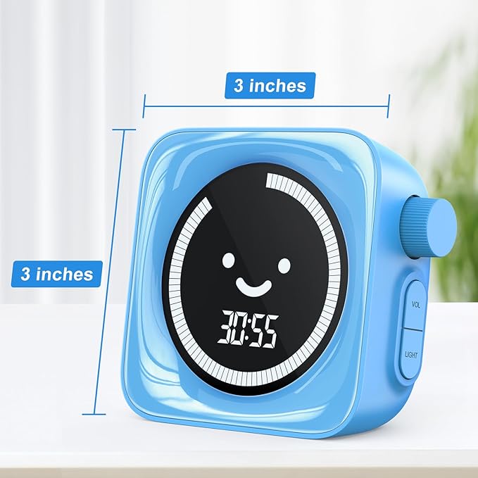 Visual Timer for Kids, 99 Minute Digital Cute Kids Visual Timer Classroom Timer for Homeschool Supplies Study Teaching Time Management Tool Countdown Timer, Blue 2Pack