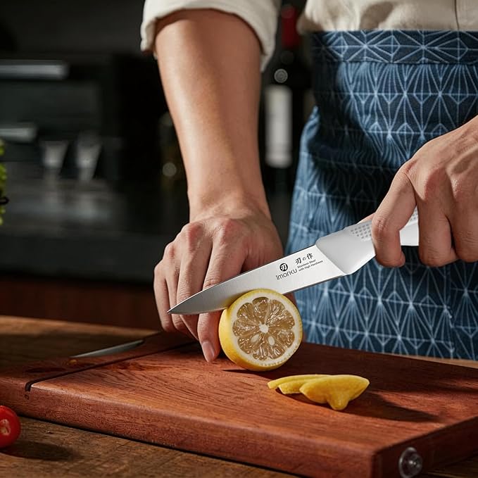imarku 14-Piece Kitchen Knife Set, Gray Gyutou Knife Sets with Block and Build-in Sharpener, Ultra-Sharp Steak Knives Set of 6, Ergonomic Handle, Dishwasher Safe, New Apartment Essentials - Image 2