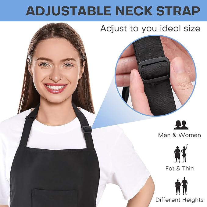 Noverlife Hair Stylist Apron with 4 Pockets, Hair Resistant 34 Inch Long Hairdresser Aprons w/Adjustable Strap for Salon