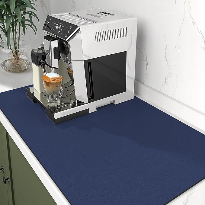 WISELIFE Dish Drying Mat Super Absorbent Drying Mat Large Dish Drying Mats for Kitchen Counter Easy Clean Dish Mat Kitchen Drying Mat16"x 24" Classic Blue - Image 2