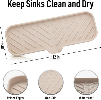 Zulay Kitchen Large Silicone Sponge Holder (12x4) – Flexible Sink Organizer Tray for Kitchen & Bathroom – Multipurpose Soap Dish for Sponges, Makeup, Trinkets & More (Ivory) - Image 4