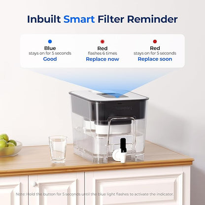 Waterdrop WFD-22L-DF Water Filter Dispenser, 40-Cup Water Purifier, 2 Built-in Filters, 8X Faster Filtration, 400-Gallon Lifespan, 10X Longer Lifetime, Reduces Chlorine, PFOA/PFOS, Black - Image 8