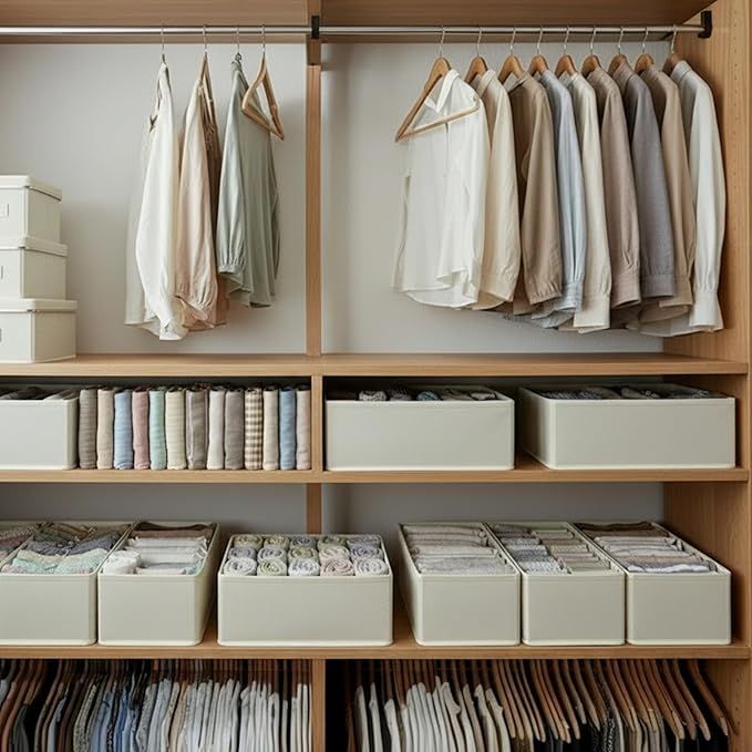 Clothes Drawer Organizer Set (3, White)