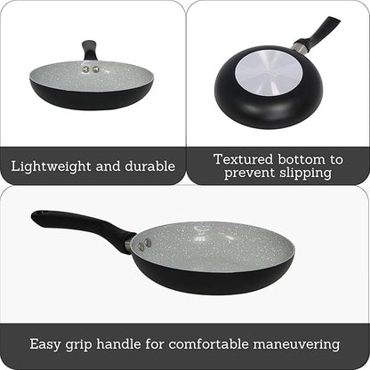 IMUSA 8" Premier Ceramic Nonstick Fry Pan with Cool Touch Handle, Matte Black - Image 2