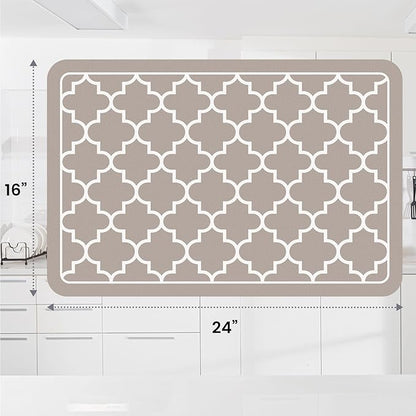 WISELIFE Dish Drying Mat Super Absorbent Drying Mat Large Dish Drying Mats for Kitchen Counter Easy Clean Dish Mat Kitchen Drying Mat16"x 24" Stylish Khaki - Image 2