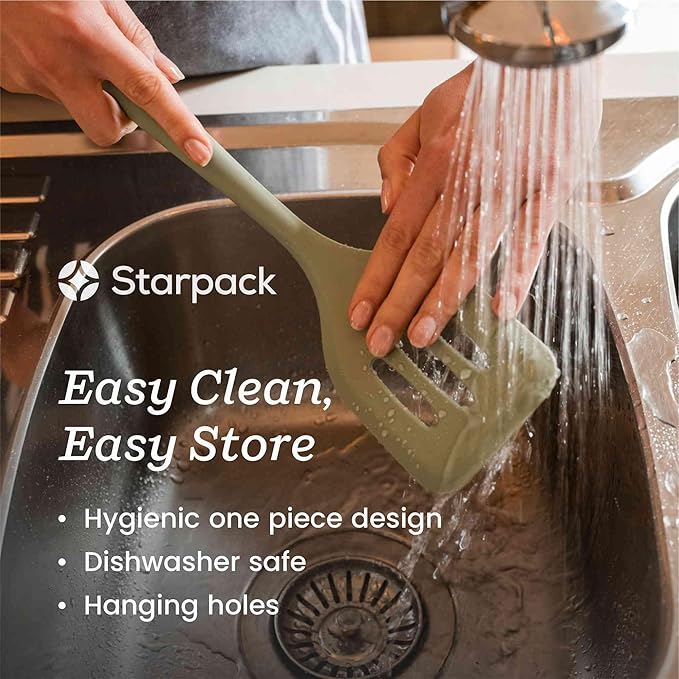Starpack 'Stir & Serve' Silicone Cooking Utensils Set (5 Pcs) - 10.5" - Kitchen Utensil Set Heat Resistant to 600°F - Kitchen Utensils for Nonstick Cookware - Silicone Utensil Set for Mixing & Cooking - Image 3