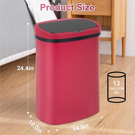 FDW Garbage Can 13 Gallon 50 Liter Kitchen Trash Can for Bathroom Bedroom Home Office Automatic Touch Free High-Capacity with Lid Waste Bin - Image 7