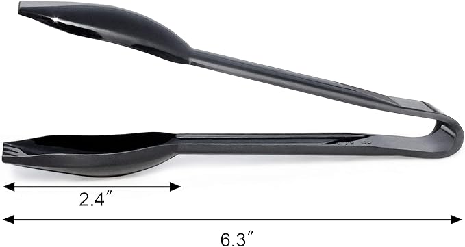 New Star Foodservice 42290 Utility Tong, High Heat Plastic, Straight Edge, 6 Inch, Set of 12, Black - Image 3
