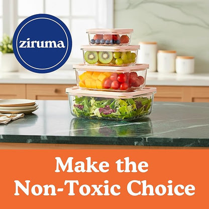 Ziruma Non-Toxic 4 Pack - Glass Food Storage Containers With Lids – Plastic Free, Airtight Meal Prep Containers, Multi-Size (12, 21, 35, 50 Oz), Microwave & Freezer Safe - Image 9