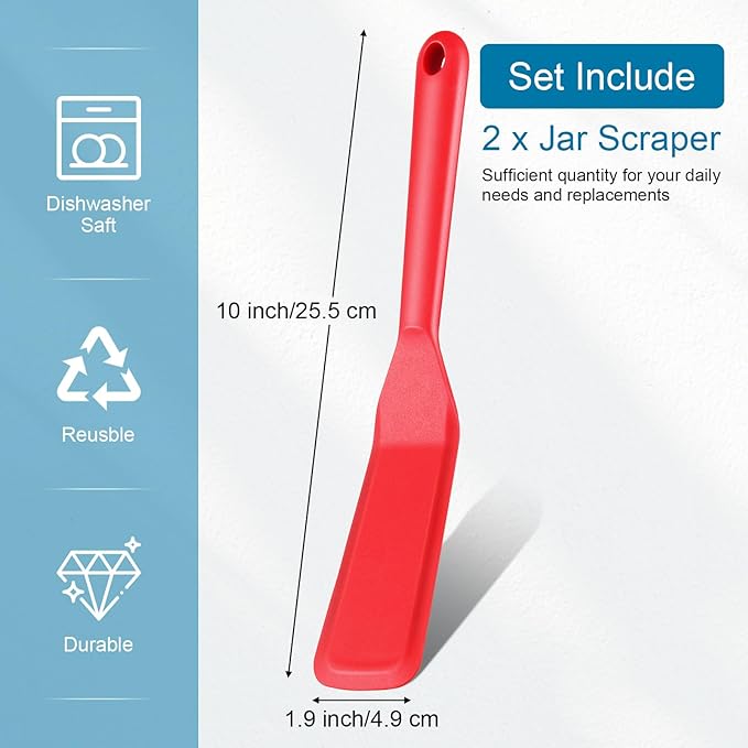 Zopeal 2 Pieces Crepe Spatula Silicone Narrow Skinny Flipper Long Heat Resistant Cooking Pancake Spatula Non Stick for Cooking Egg Burgers Pizza Pancake Steak Omelet(Red, Black)