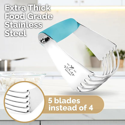Zulay Kitchen Dough Blender - Stainless Steel Pastry Cutter, Heavy Duty Dough Cutter With Blades, Pastry Blender And Butter Cutter - Pastry Cutter For Baking (Blue) - Image 5