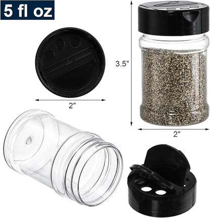Yesland 20 Pack Plastic Spice Jars Bottles, 5 Oz PET Spice Containers BPA Free with Black Cap, Empty Seasoning Jars Glitter Storage Containers for Storing Spice Herbs Powders Glitter - Image 2