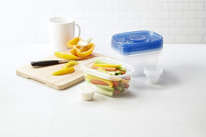 Glad GladWare To Go Snack Food Storage Containers with Lids, Medium Rectangle No BPA Plastic with Built-In Dressing Cup for Salads and Snacks, Microwave Dishwasher Safe, 24 Oz, 4 Count - Image 9