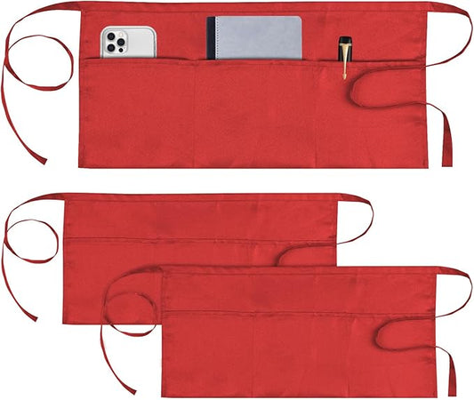 PEASUG Server Apron, Waitress Apron with 3 Pockets, Short Aprons for Women with Pockets for Servers, Waiter, Waitress