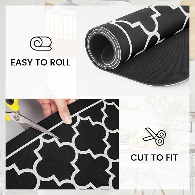 WISELIFE Dish Drying Mat Super Absorbent Drying Mat Large Dish Drying Mats for Kitchen Counter Easy Clean Dish Mat Kitchen Drying Mat15"x 18" Stylish Black - Image 5