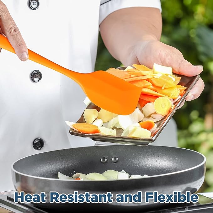 Irenare 24 Pcs Mini Silicone Spatulas Bulk 8.3 Inch Heat Resistant Scrapers Rubber Spatulas Seamless Design Non Stick Flexible for Kitchen Use Cooking Baking Mixing - Image 4