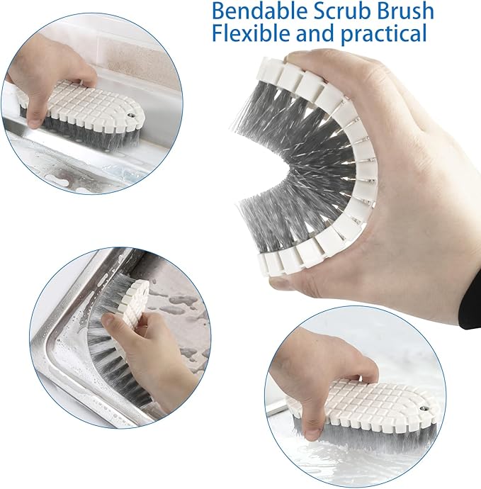 6 Pack Multipurpose Household Cleaning Set, Deep Cleaning Brush Set with Grips - Dish, Scrub, Bottle, Shoe, Groove Gap, Keyboard Brush for Kitchen, Bathroom (B) - Image 5