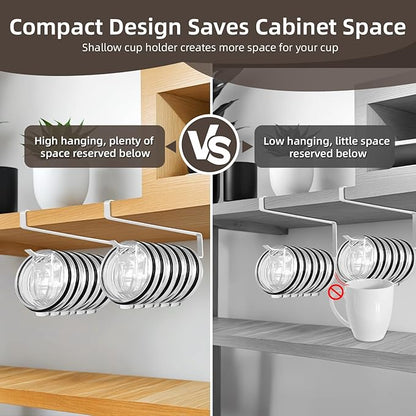 LveSunny Tumbler Lid Organizer,2 Pack Cup Lid Organizer for Yeti Tumbler Lids,Single Water Bottle Lids Organizer Holds Up to 12 Lids, Space Saving Under Cabinet Lid Holder Rack - Image 5