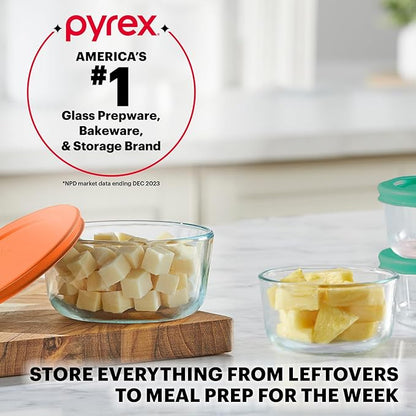 Pyrex Simply Store (8-Pack) Small Glass Food Storage Containers Set, (1 & 2 Cup) Meal Prep Containers With Plastic BPA-Free Lids, Dishwasher & Microwave Safe - Image 5