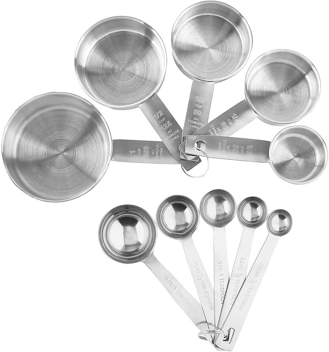 Stainless Steel Measuring Cups And Measuring Spoons 10-Piece Set, 5 Cups And 5 Spoons - Image 8