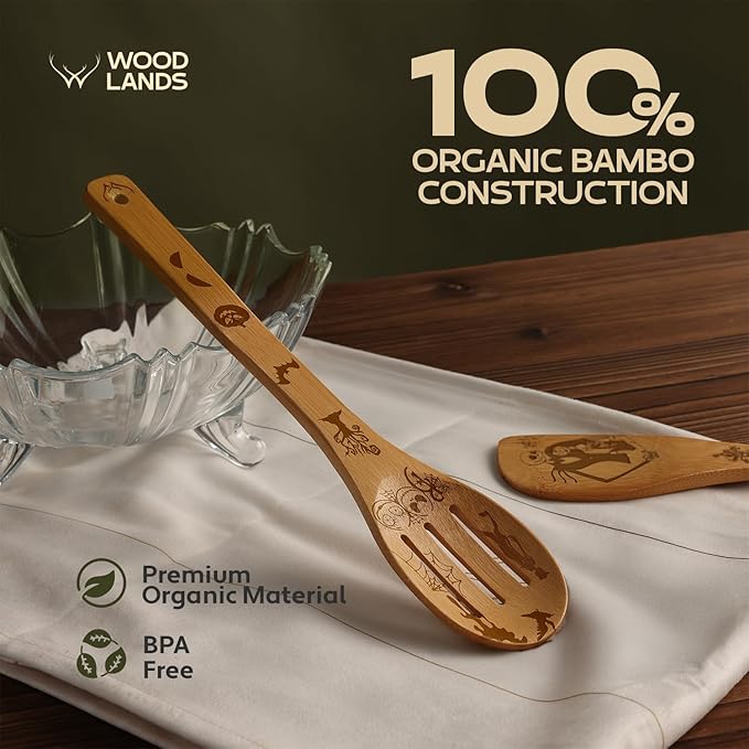 Nightmare Wooden Spoons for Cooking Before Christmas - Wooden Utensil Set with Spatulas & Spoons, Heat-Resistant, Eco-Friendly Kitchen Utensils for Non-Stick Cookware - Image 3