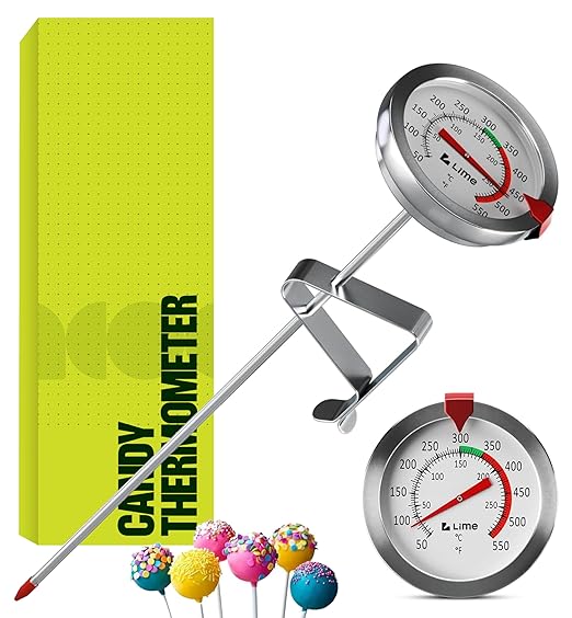 CRAFT911 Candy Thermometer with Pot Clip - Deep Fry Oil Thermometer for Frying and Candle Making (White) by Craft911byLIME