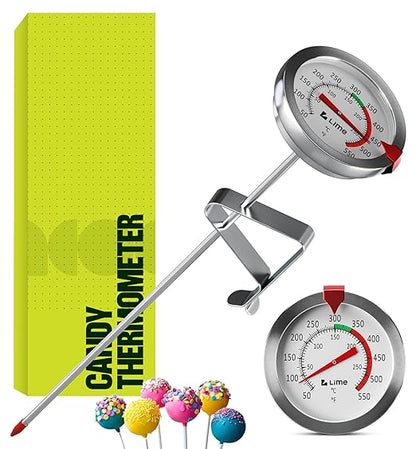 CRAFT911 Candy Thermometer with Pot Clip - Deep Fry Oil Thermometer for Frying and Candle Making (White) by Craft911byLIME