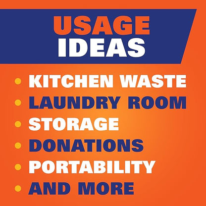 Hefty Strong 13 Gallon Trash Bags, Tall Kitchen Trash Bags, UnscentedLarge Trash Bags with Drawstrings, Durable Closure, Resists Leaks, Punctures, and Tears, White, Unscented, 90 Bags