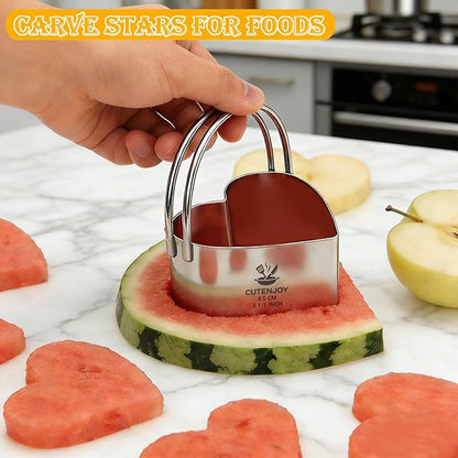 Heart Cookie Cutters, 5 Piece Biscuit Cutters with Handle, Stainless Steel Heart Shaped Cookie Cutter for Sandwiches, Cookie, Biscuit - Image 5