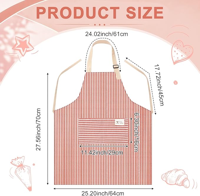 Janmercy 24 Pcs Aprons for Women Men with 2 Pockets Linen Cooking Kitchen Apron Adjustable Bib Chef Apron Bulk Aprons Unisex