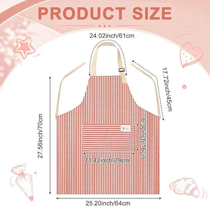 Janmercy 24 Pcs Aprons for Women Men with 2 Pockets Linen Cooking Kitchen Apron Adjustable Bib Chef Apron Bulk Aprons Unisex