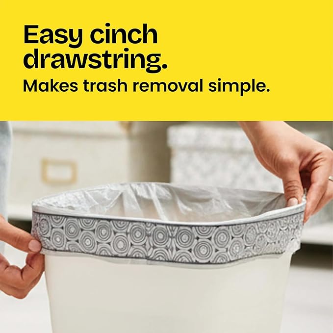 Glad Small Drawstring Trash Bags with Clorox, 4 Gal, Lemon Fresh Bleach, 34 Ct (Package May Vary) (Pack of 6)