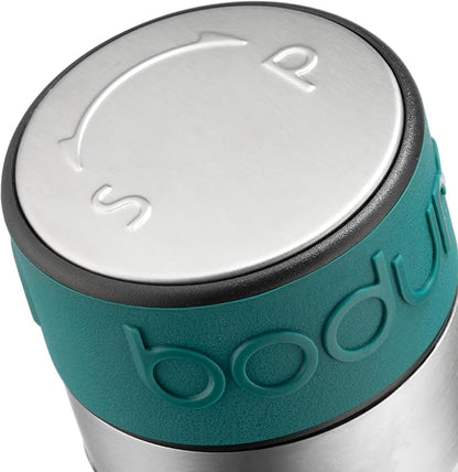 Bodum Twin Dual Salt and Pepper Grinder, Stainless Steel w/Silicone Sleeve, Forest