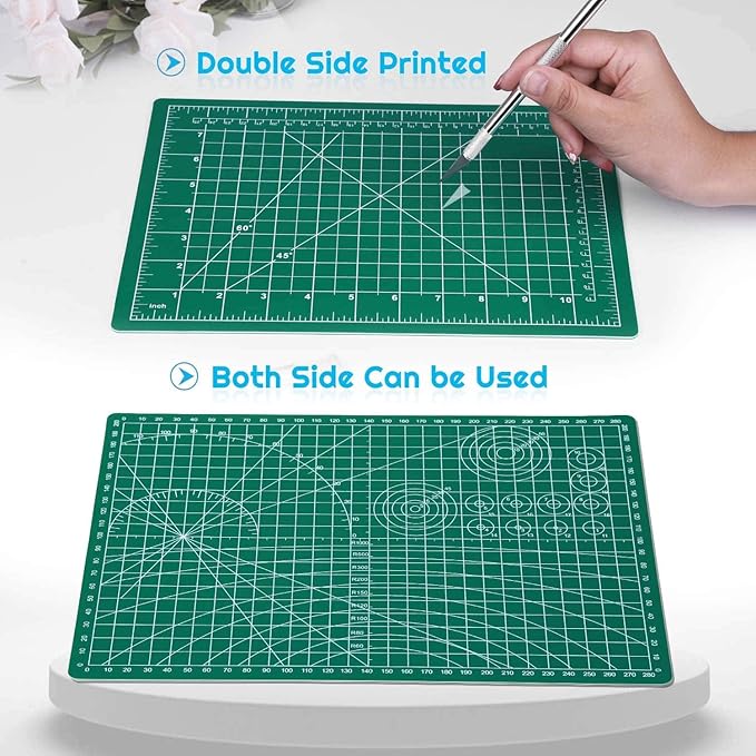 anezus Self Healing Sewing Mat, Rotary Cutting Mat Double Sided 5-Ply Craft Cutting Board for Sewing Crafts Hobby Fabric Precision Scrapbooking Project 9inch x 12inch(A4) - Image 4